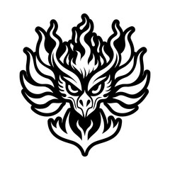 Obraz premium Glyph Style Phoenix Bird Logo