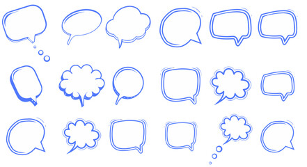 A complete set of basic speech bubble icons, different sizes and styles, clean modern design, minimal flat vector style, isolated on white background, speech bubble comic sign. © Rabiul graphic