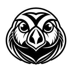 Fototapeta premium Glyph Style Puffin Bird Logo