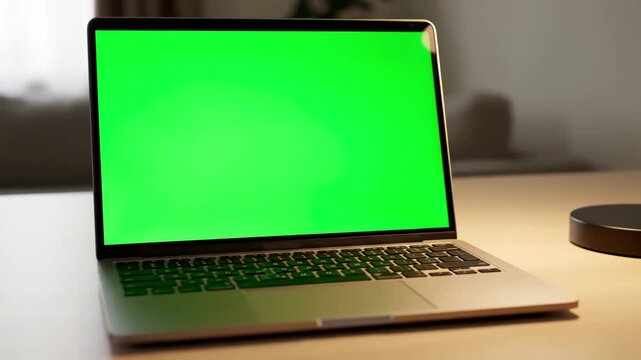 Home work desk with green screen laptop computer sitting on a next to lamp footage shot red available in 4k and hd download the preview for free distortion, overlay, glitch, static noise, scan lines