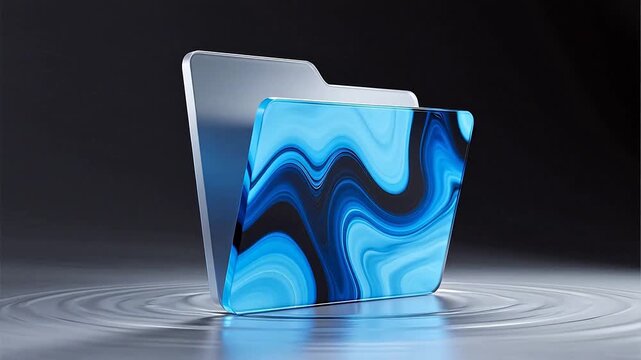 Blue and clear folder design