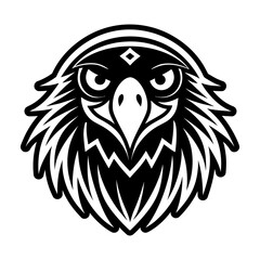 Fototapeta premium Glyph Style Raven Bird Logo