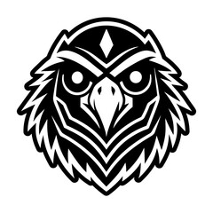 Obraz premium Glyph Style Raven Bird Symbol