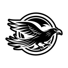 Obraz premium Glyph Style Raven Bird Symbol