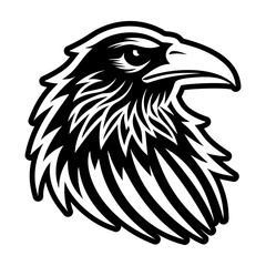 Obraz premium Glyph Style Raven Bird Symbol