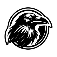 Obraz premium Glyph Style Raven Bird Symbol