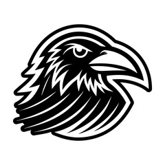 Obraz premium Glyph Style Raven Bird Symbol