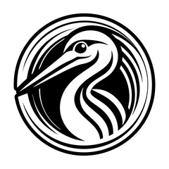 Fototapeta premium Glyph Style Stork Bird Symbol