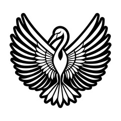 Fototapeta premium Glyph Style Stork Bird Logos