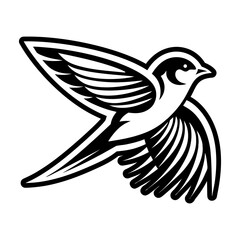 Obraz premium Glyph Style Swallow Bird Logo