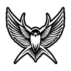 Obraz premium Glyph Style Swallow Bird Symbols 