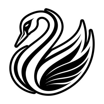 Glyph Style Swan Bird Icon