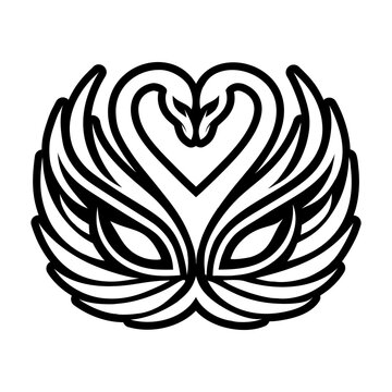 Glyph Style Swan Bird Icon