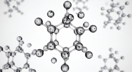 Fototapeta premium Molecular structure model with glass beads on rods and wires