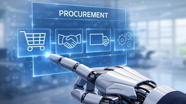 AI power automation technology smart procurement process management document business contract approval digital systems robotic interface enhancing efficiency and innovation