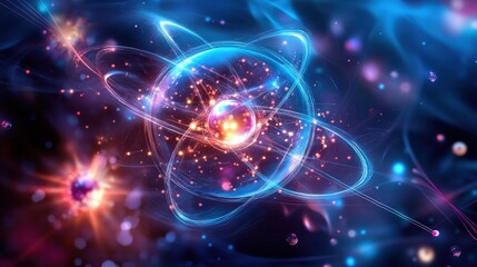 Fototapeta premium abstract atom energy particle background