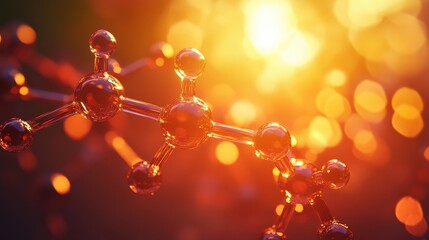 molecular structure sunset background
