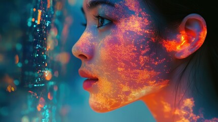 woman face digital art futuristic portrait