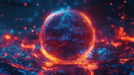 abstract glowing sphere digital art