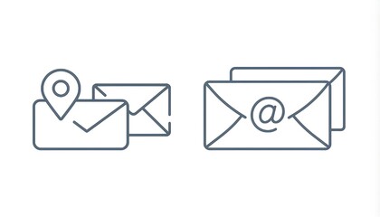 A clean set of minimalist line icons designed for business cards