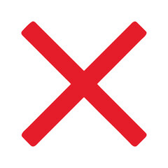 Fototapeta premium Red Cross Symbol Icon Vector, Simple Flat Design, Solid Color, Isolated on White Background