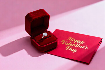 wedding rings on red velvet