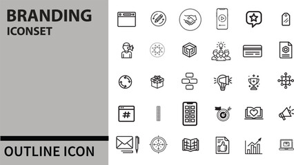 BRANDING Outline Icon Set for Logo Design, Brand Identity and Marketing