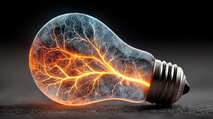 Dynamic glowing light bulb bursting with vibrant energy and innovative ideas illuminating the path forward with powerful inspiration