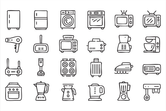 Home Appliance Icons For Smart Home And UI Interfaces