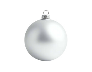 A plain, matte white spherical holiday ornament