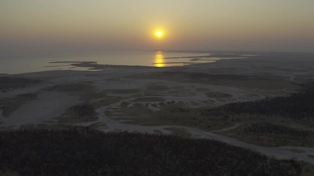 Aerial Of Kukonje Island, Botswana