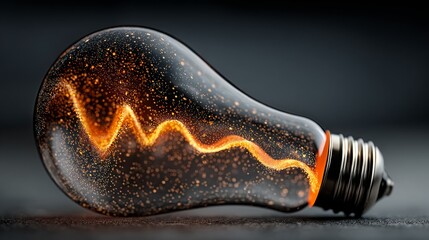 Obraz premium Stunning abstract concept of a luminous idea emerging from a glowing light bulb filled with vibrant energy and sparkling particles