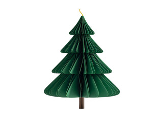 Obraz premium Minimalist green paper-folded tree with golden star topper