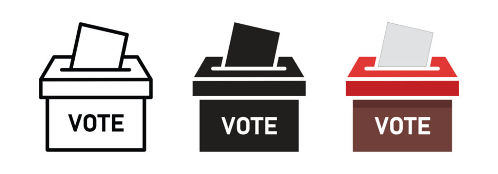 Vote box icons set collection in flat style. Ballot candidate vector illustration on isolated background. Political election sign business concept