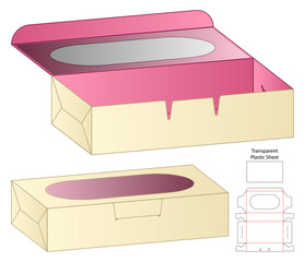 Window Tissue Box Packaging Mockup with dieline Template