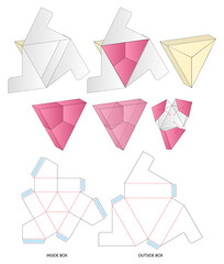 triangle box  Packaging Mockup with dieline Template