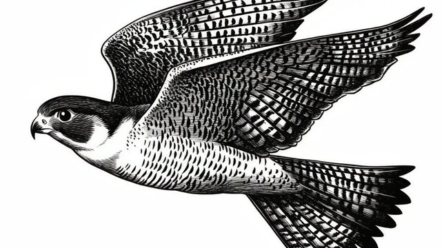 selective focus falcon dive with aerodynamic wings