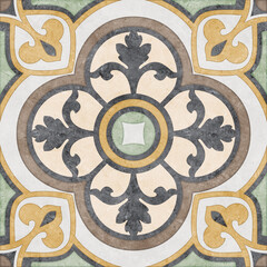 vintage ceramic tile background with floral pattern