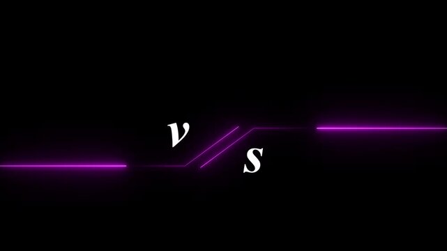 VS versus bars neon animated versus vs bars neon multiplayer co op team with smoky black background. team A and team B playing concept