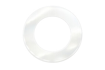 Silver metal ring or circular frame with glossy finish, reflecting light on a transparent background
