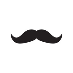 Mustache icon vector flat style trendy on white back ground