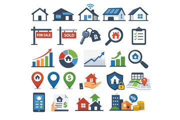 Obraz premium Real Estate and Smart Home Infographic Elements