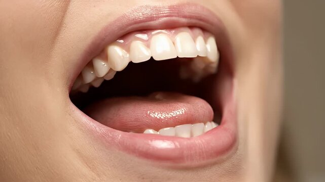 Open Mouth Revealing Tongue and Teeth in Neutral Setting Dental Health Concept Throat Anatomy Medical Education