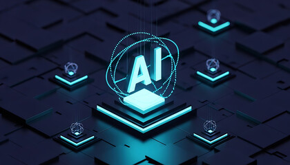 artificial intelligence technology concept powering global digital transformation and data processing networks for innovative future business solutions