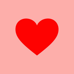 Red Heart Shape Symbol Icon.