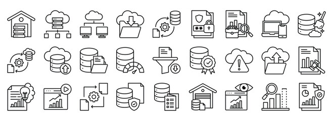 Big Data icon collection. Containing design digital, technology, data, network, science