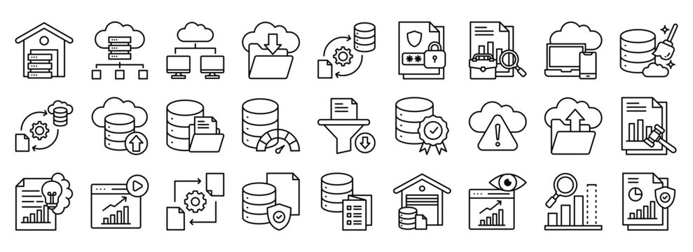 Big Data icon collection. Containing design digital, technology, data, network, science