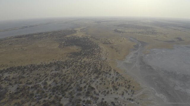 Aerial Above Kubu Island, Botswana