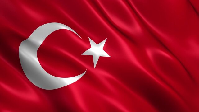 waving turkey national flag animation loop