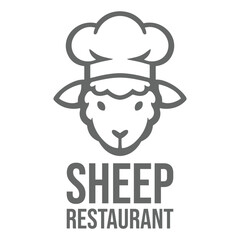 sheep restaurant flat minimalist logo design